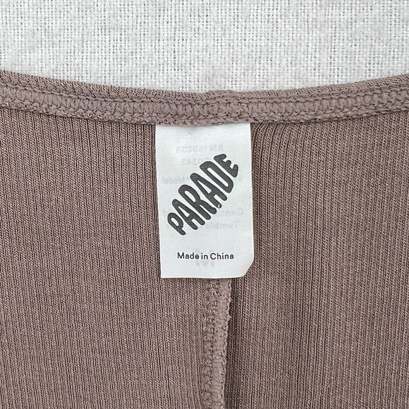 PARADE Perfect Rib Midi Dress Womens M Truffle Brown Spaghetti Strap Scoop Neck - Picture 12 of 16